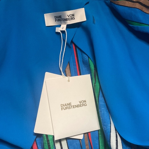 DIANE VON FURSTENBERG Double-breasted striped cotton and linen-blend blazer - Picture 4 of 5